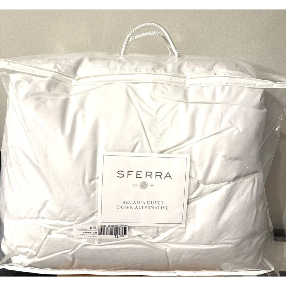 SFERRA Arcadia King Medium Down Alternative Duvet Comforter White 108x94